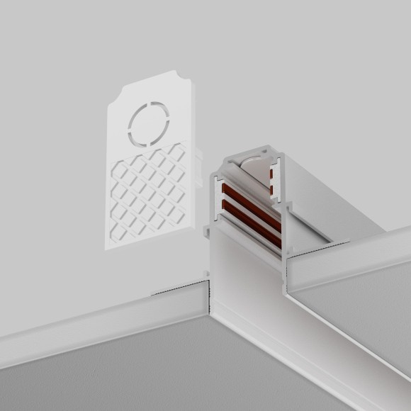 Комплект из 2 боковых заглушек для шин в ГКЛ потолки 9.5 и 12.5мм TRA034EC-42W Комплект из 2 боковых заглушек для шин в ГКЛ потолки 9.5 и 12.5мм TRA034EC-42W