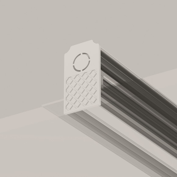 Комплект из 2 боковых заглушек для шин в ГКЛ потолки 9.5 и 12.5мм TRA034EC-42W Комплект из 2 боковых заглушек для шин в ГКЛ потолки 9.5 и 12.5мм TRA034EC-42W