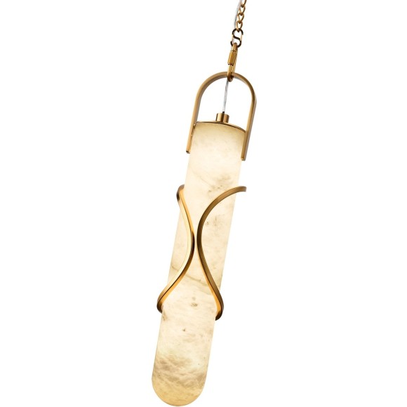 Odeon Light PARMA 6672/10L Подвесной LED-светильник в стиле модерн, 10Вт, 800 Лм, CCT переключатель цветовой температуры на основании 3000/3500/4000К, CRI90, 220В, IP20, белый алебастр и бронзовый металл, высота 1930 мм, диаметр 73 мм