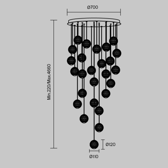 Подвесной светильник Maytoni MOD293PL-L140BS3K Подвесной светильник Maytoni MOD293PL-L140BS3K