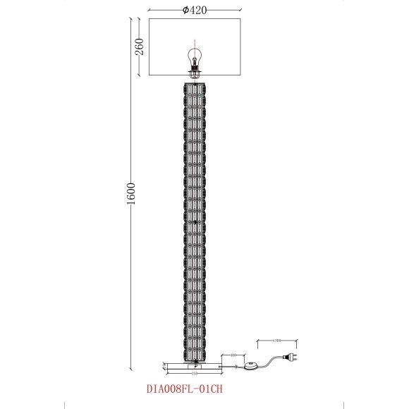 Торшер с выключателем Talento DIA008FL-01CH