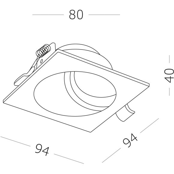 ST208.518.01 Св-к встр. Белый GU10 1*50W  L94xW94xH40 220V Без ламп Встраиваемые светильники