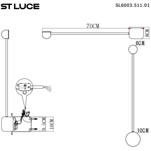 SL6003.511.01 Светильник настенный ST-Luce Белый/Белый LED 1*4W 4000K Настенные светильники