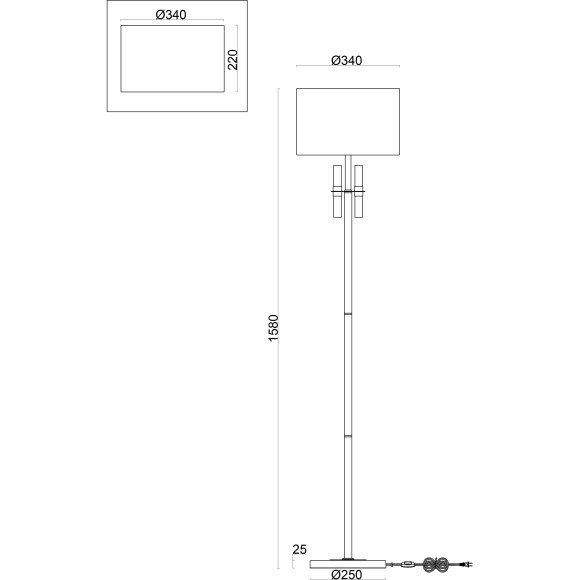Торшер с абажуром Freya FR5186FL-01BS Lino под лампу 1xE27 60W Торшер с абажуром Freya FR5186FL-01BS Lino под лампу 1xE27 60W