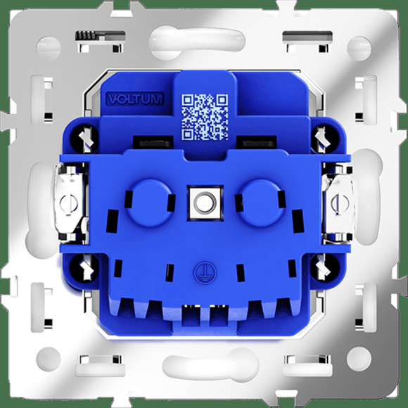 Розетка встраиваемая VOLTUM S70 с заземлением, защитными шторками и крышкой 16А, (белый глянцевый)