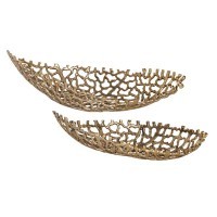 427087 KIMITSU Миска декоративная 2шт. L610 B255 H130 алюминий золотой