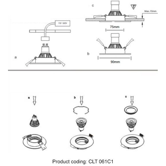 Светильник встраиваемый Crystal Lux CLT 061C1 GO Светильник встраиваемый Crystal Lux CLT 061C1 GO