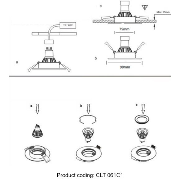 Светильник встраиваемый Crystal Lux CLT 061C1 GO Светильник встраиваемый Crystal Lux CLT 061C1 GO