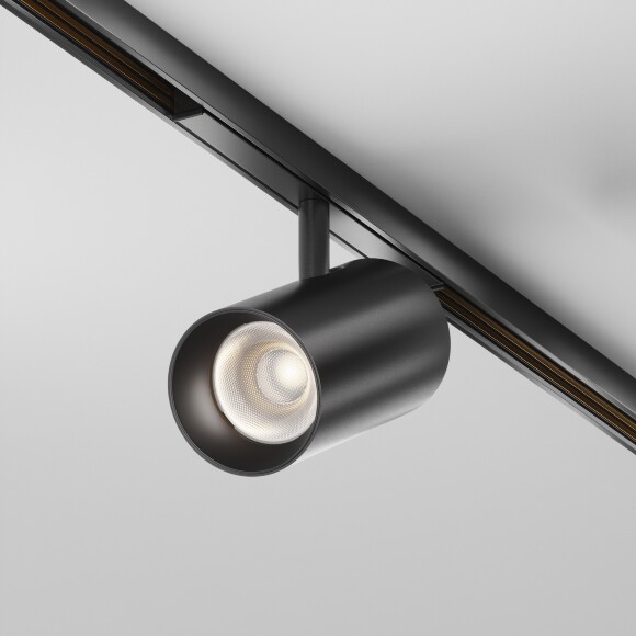Maytoni EXILITY X TR243-12W4K-B Трековый светодиодный черный магнитный светильник цилиндр диаметром 5.5см, с DIP переключателем группы включения на корпусе, LED 12Вт 4000K 1300Лм CRI90 36° IP20 48В