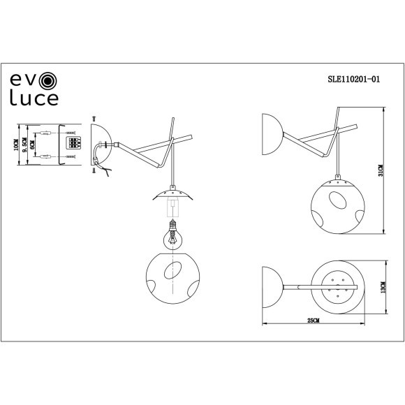 SLE110201-01 Светильник настенный Белый/Янтарный E14 1*40W CALLETTA
