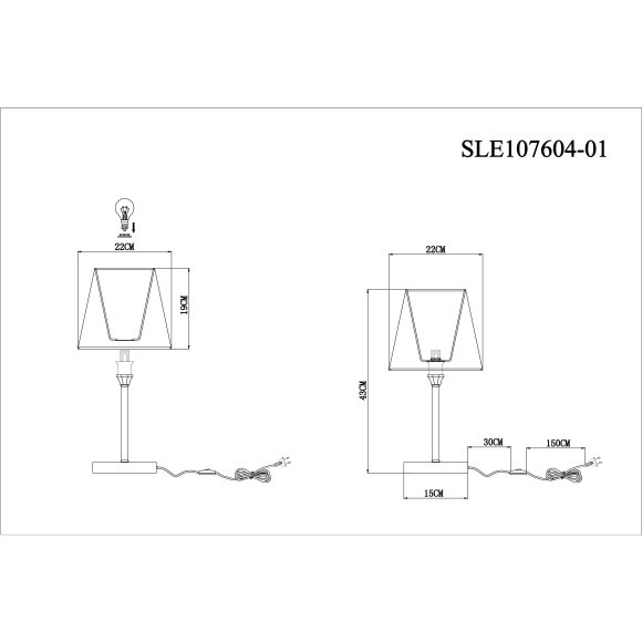 SLE107604-01 Прикроватная лампа Хром/Белый E14 1*40W GRINDA