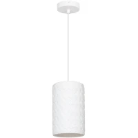 Arte Lamp Corsetto A7096SP-1WH Подвесной современный светильник, плафон из белого гипса с имитацией плетения диаметром 14 см, основание белый металл, провод 100 см, лампа E27 1шт до 40Вт IP20 220В