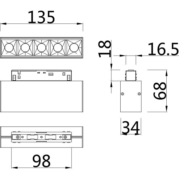 TR014-2-10W3K-W Трековый магнитный светодиодный светильник Maytoni Gravity CRI90+ 3000К 600Лм 24° 10Вт
