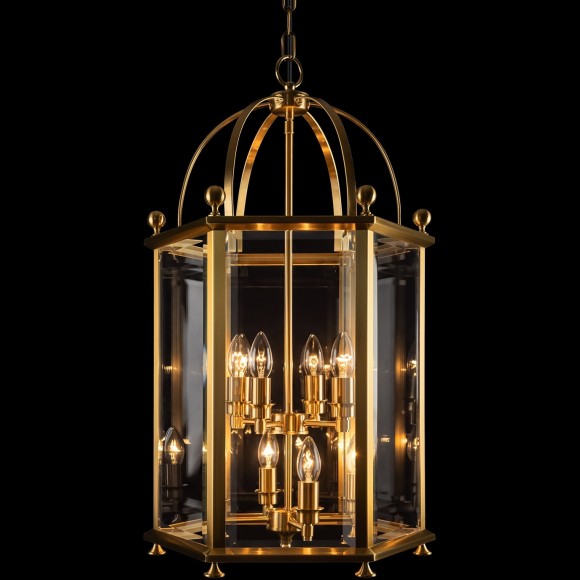 10592/8 AB Loft IT GLORY Подвесной светильник бронзовый с прозрачными стеклянными плафонами, 8 × E14, 60 Вт