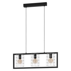 43663 Подвесной потолочный светильник (люстра) JUBILY, 3Х40W, E27, L770, B145, H1100, сталь/цинк, че 43663 Подвесной потолочный светильник (люстра) JUBILY, 3Х40W, E27, L770, B145, H1100, сталь/цинк, че