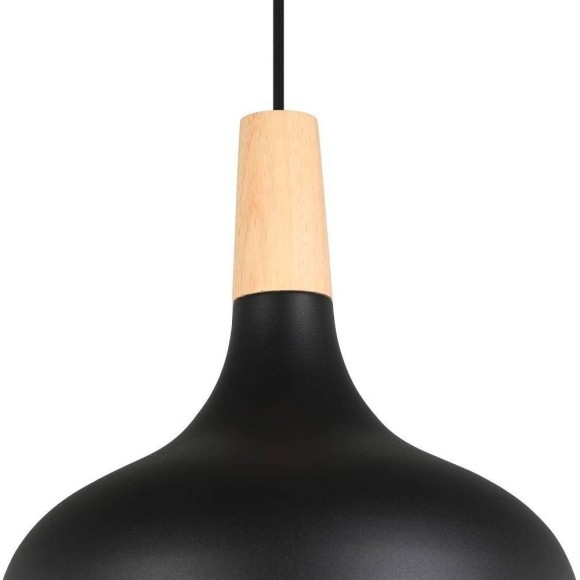 900162 Подвес SABINAR, 1x40W(E27), Ø280, сталь, дерево, черный, коричневый