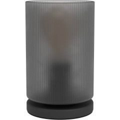 901164 Настольная лампа COLOMERA, 1х40W (E27), H195, Ø120, сталь, черный / матовое серое стекло