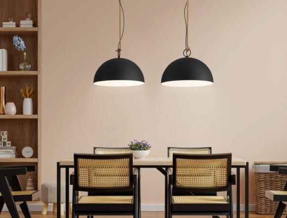 43397 Подвес HODSOLL регул., 2х40W(E27), 1250х400, H1100, сталь, дерево, черн., коричн./сталь, черны