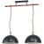 43397 Подвес HODSOLL регул., 2х40W(E27), 1250х400, H1100, сталь, дерево, черн., коричн./сталь, черны