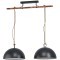 43397 Подвес HODSOLL регул., 2х40W(E27), 1250х400, H1100, сталь, дерево, черн., коричн./сталь, черны