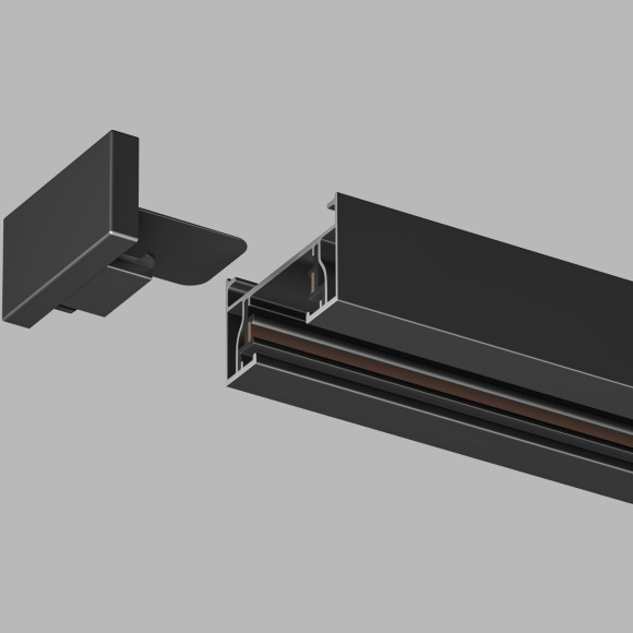 Торцевая заглушка 1шт для накладных однофазных шинопроводов Denkirs TR1107-BK