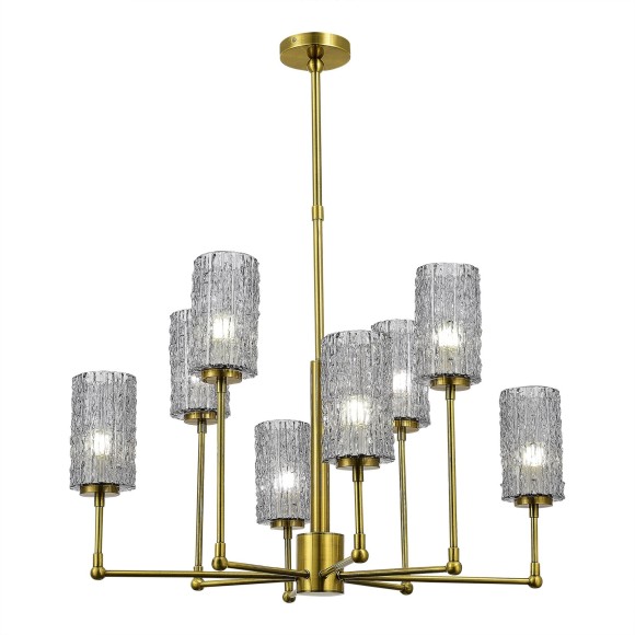 SL1240.303.08 Люстра подвесная ST-Luce Латунь/Дымчатый E27 8*60W GACCIOLO SL1240.303.08 Люстра подвесная ST-Luce Латунь/Дымчатый E27 8*60W GACCIOLO