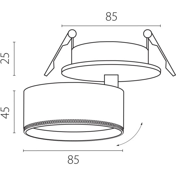 Черный встраиваемый поворотный светодиодный спот 15Вт 36° CRI90 1700Лм 4000К Alta Pro Lightstar A5547RS