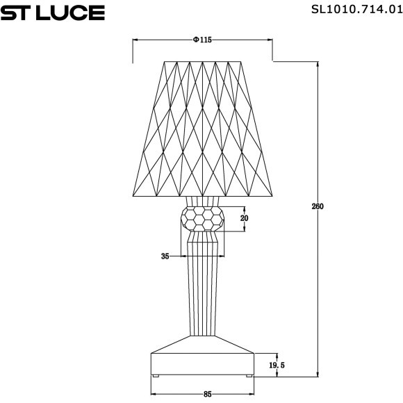 SL1010.714.01 Прикроватная лампа ST-Luce Синий/Синий LED 1*2W 3000K/4000K/6000K SPARKLE