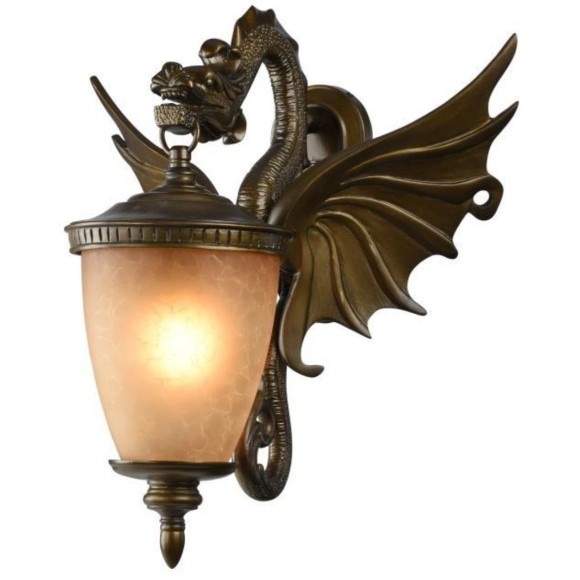 Уличный настенный светильник Favourite 1717-1W Dragon IP44 под лампу 1xE27 60W