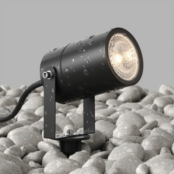 DK9800-BK Грунтовый черный уличный светильник на колышке Denkirs MOSS IP65 под лампу GU10 или LED модуль до 15 Вт