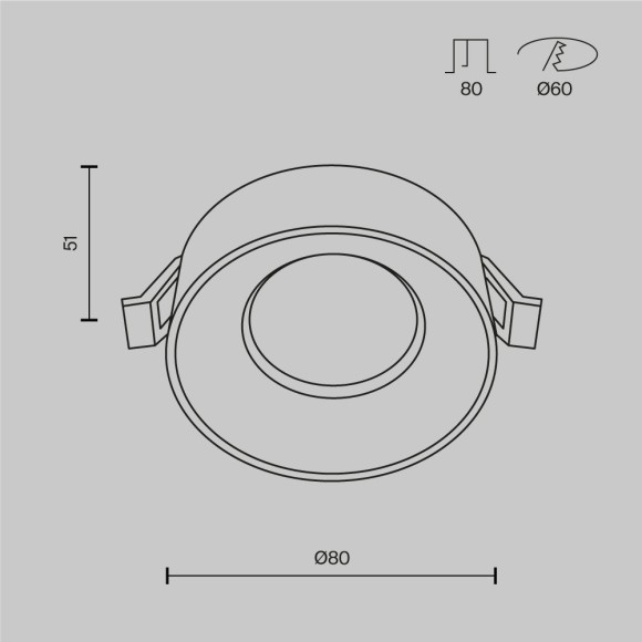 Встраиваемый светильник Maytoni DL046-01W Pauline под лампу 1xGU10 10W