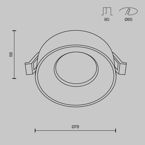 Встраиваемый светильник Maytoni DL046-01W Pauline под лампу 1xGU10 10W