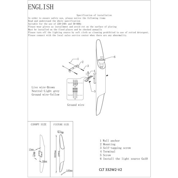 Бра Crystal Lux CLT 332W2-V2 WH-WH Бра Crystal Lux CLT 332W2-V2 WH-WH