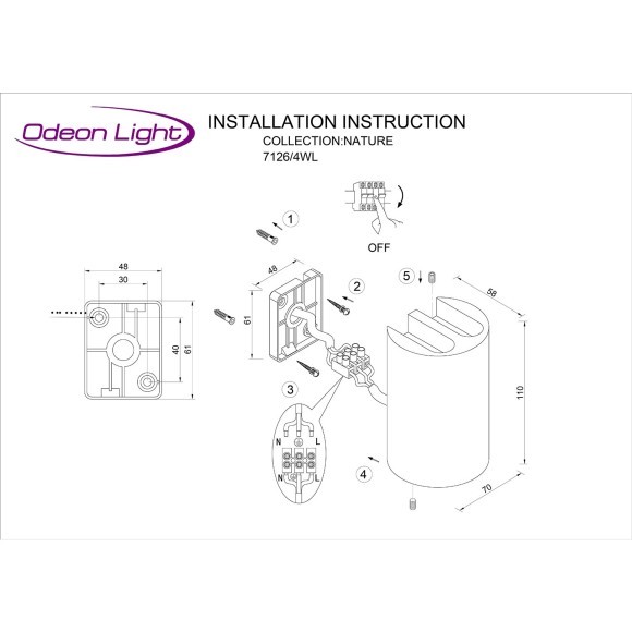 Фасадный светильник IP54 LED 5W 115° 220-240V BAR 7126/4WL