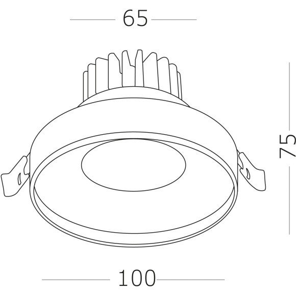 ST751.538.10 Св-к встр. Белый LED 1*10W 3000K 750Lm Ra90 38° IP20 D100xH75 170-240V Встраиваемые светильники