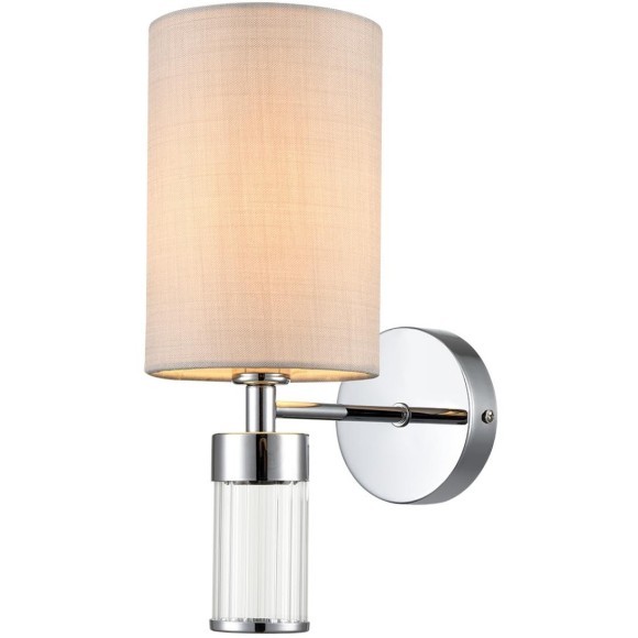 6585/1W MODERNI LN24 хром/бежевый, металл/текстиль, стекло Бра E14 1*40W 220V ARNIKA 6585/1W MODERNI LN24 хром/бежевый, металл/текстиль, стекло Бра E14 1*40W 220V ARNIKA