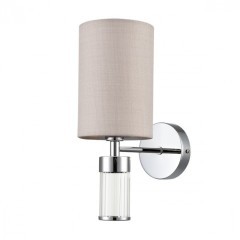 6585/1W MODERNI LN24 хром/бежевый, металл/текстиль, стекло Бра E14 1*40W 220V ARNIKA 6585/1W MODERNI LN24 хром/бежевый, металл/текстиль, стекло Бра E14 1*40W 220V ARNIKA