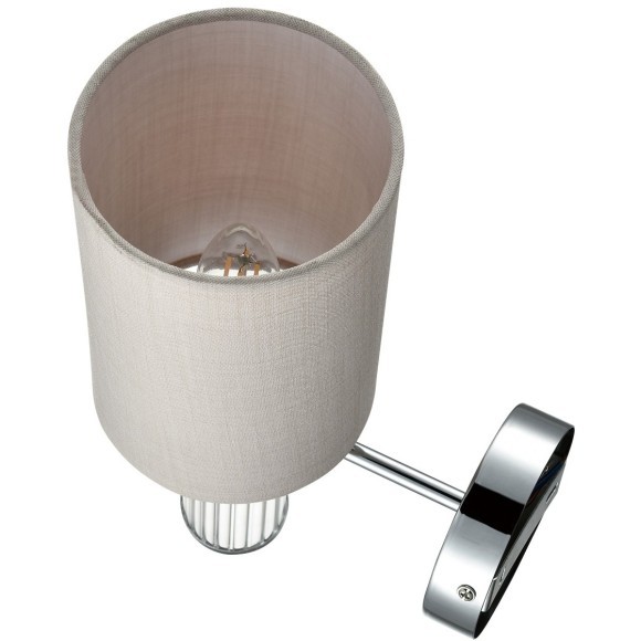 6585/1W MODERNI LN24 хром/бежевый, металл/текстиль, стекло Бра E14 1*40W 220V ARNIKA 6585/1W MODERNI LN24 хром/бежевый, металл/текстиль, стекло Бра E14 1*40W 220V ARNIKA