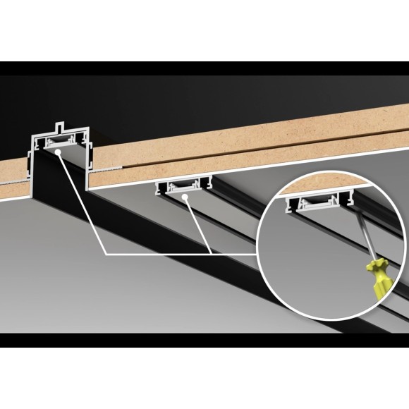 Магнитный 1м плоский шинопровод в ГКЛ 12мм Novotech Smal 135197