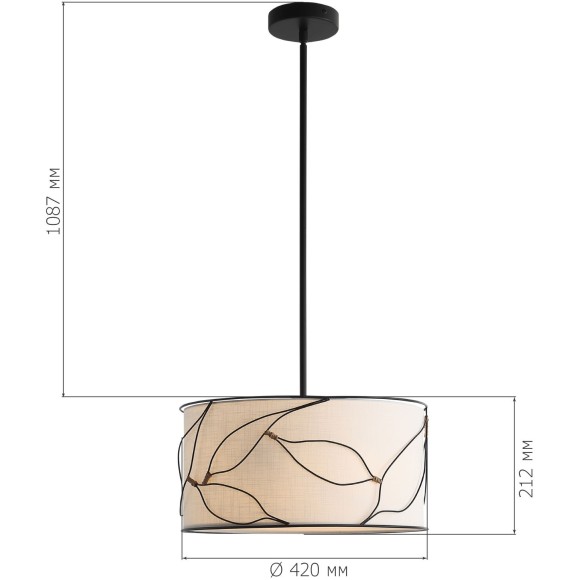 SL6228.413.03 Светильник подвесной ST-Luce Черный/Бежевый E27 3*60W ROOT