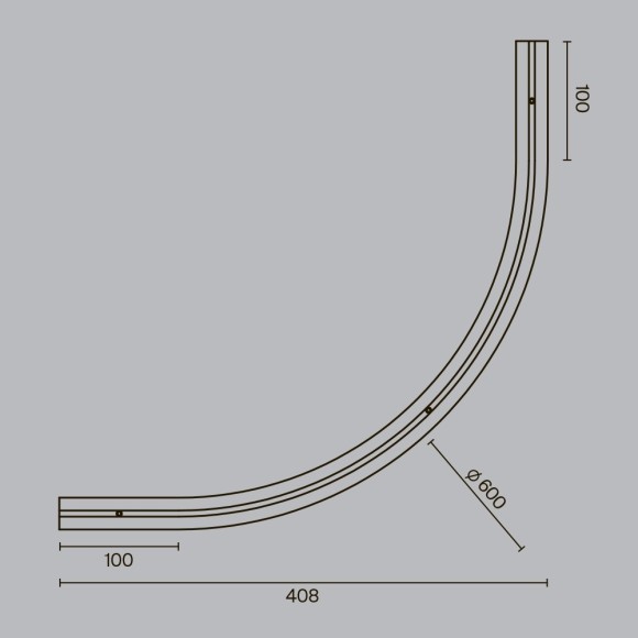 Радиусный коннектор D600 для шинопровода в ГКЛ 9.5мм Maytoni Levity TRA184-R600-12B Радиусный коннектор D600 для шинопровода в ГКЛ 9.5мм Maytoni Levity TRA184-R600-12B
