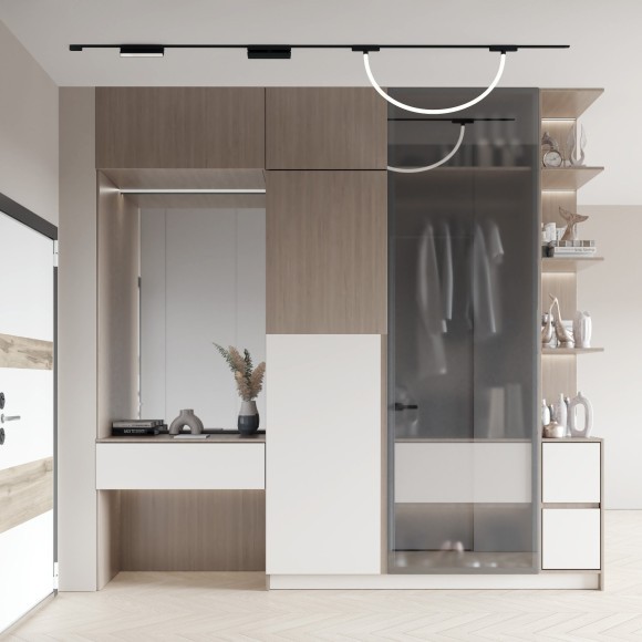 DK5327-BK Трековый магнитный светодиодный светильник Denkirs AIR 48V CRI90+ 3000К 620Лм 360° 12Вт