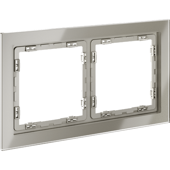 Рамка стеклянная VOLTUM S70 на 2 поста, (шелк, стекло)