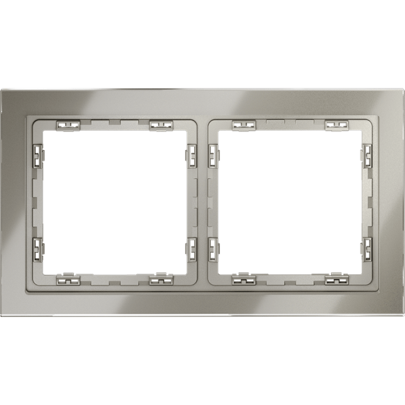 Рамка стеклянная VOLTUM S70 на 2 поста, (шелк, стекло)