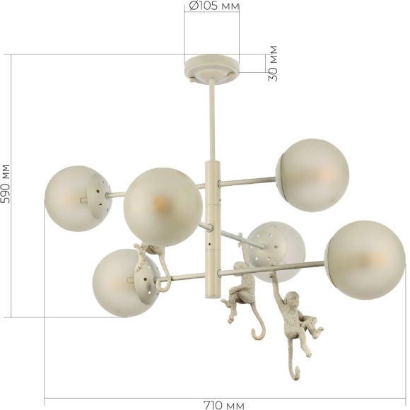 SLE115103-06 Светильник потолочный Белый/Белый E14 6*60W TENATO