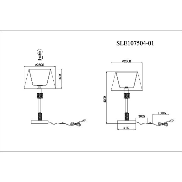 SLE107504-01 Прикроватная лампа Золотистый/Шампань E14 1*40W MANILA