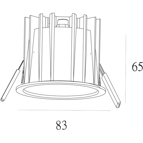 Favourite Notio 4816-1C Белый круглый встраиваемый светодиодный светильник-спот downlight диаметром 83 мм, металл, стекло LED 12Вт 3000K 1299Лм CRI90 36° IP54 220В