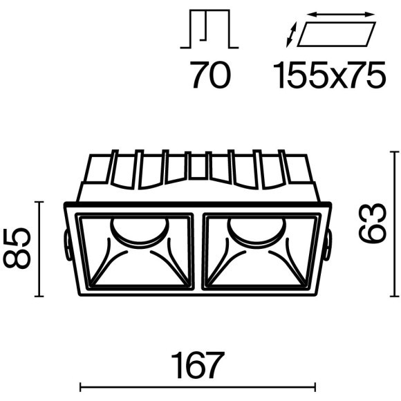 Встраиваемый светильник Maytoni DL043-02-15W4K-D-SQ-WB Alfa LED светодиодный LED 30W