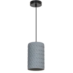 Arte Lamp Corsetto A7096SP-1BK Подвесной современный светильник, плафон из серого гипса с имитацией плетения диаметром 14 см, основание черный металл, провод 100 см, лампа E27 1шт до 40Вт IP20 220В