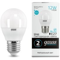 53222 Лампа Gauss LED Elementary Шар 12W 920lm E27 4100K 1/10/100